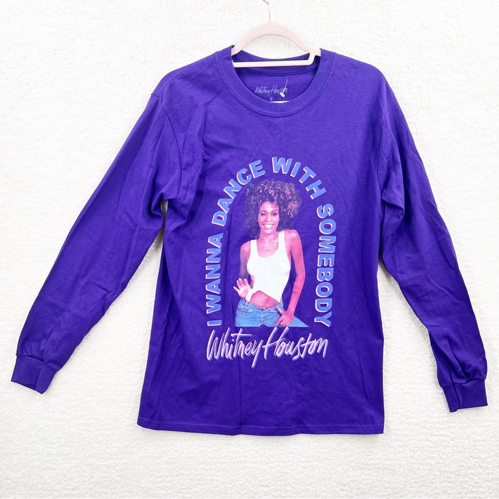 New Whitney Houston I Wanna Dance W Somebody Graphic Long Sleeve Tee shirt Top S